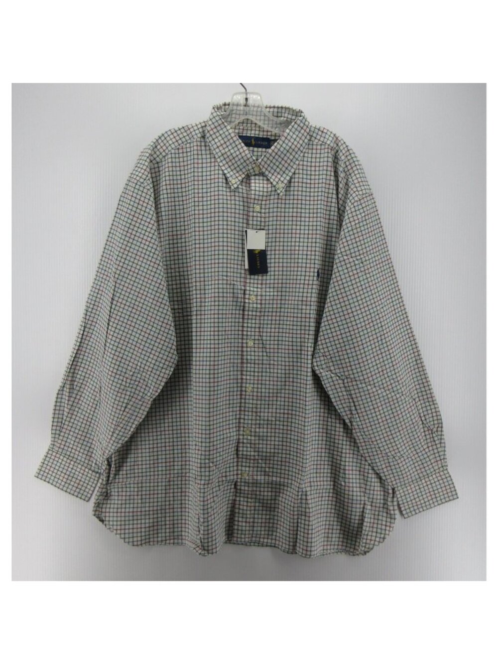 Ralph Lauren Shirt 2XB Big White Button Down Tattersall Check Classic
